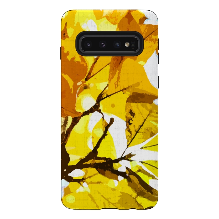 Galaxy S10 StrongFit Autumn colors, leaves #oil #on #canvas by Bledi