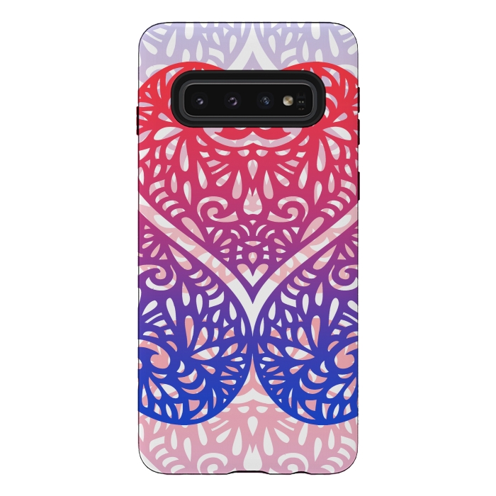 Galaxy S10 StrongFit Gradient lace hearts by Oana 