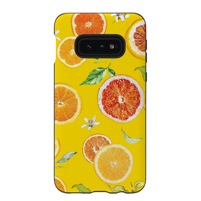 Galaxy S10e StrongFit Orange slices #pattern #trendy #style by Bledi