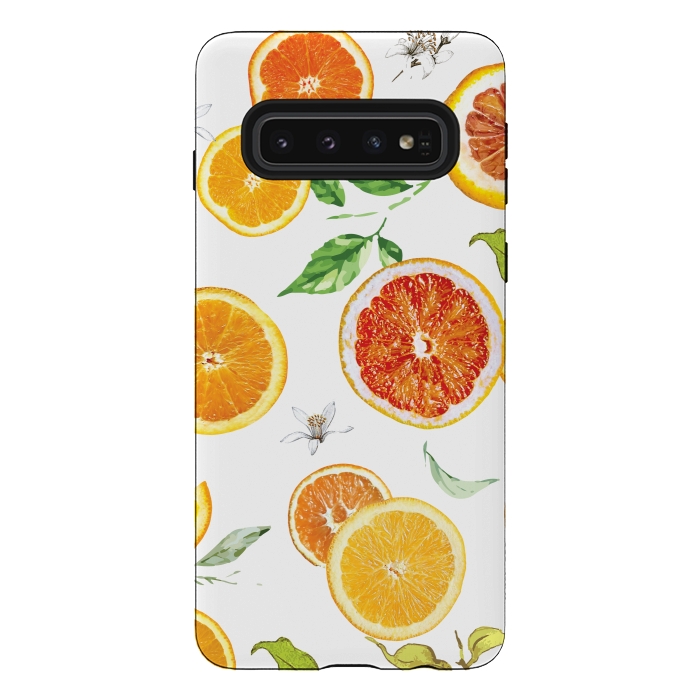 Galaxy S10 StrongFit Orange slices 2 #pattern #trendy #style by Bledi