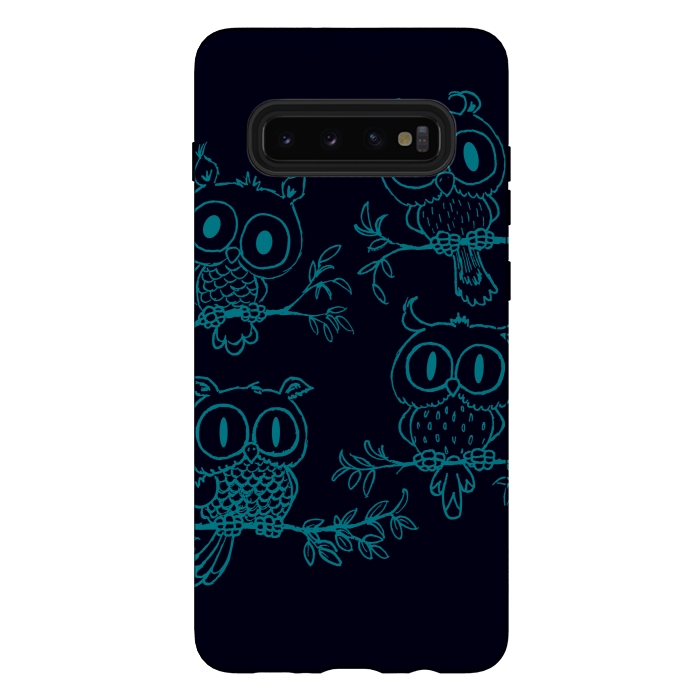 Galaxy S10 plus StrongFit Owls in the night by Mangulica