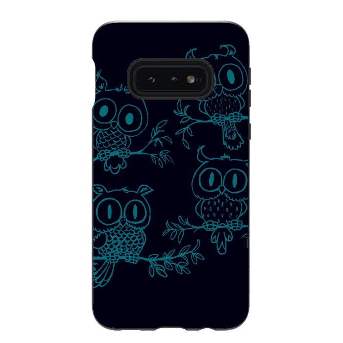 Galaxy S10e StrongFit Owls in the night by Mangulica