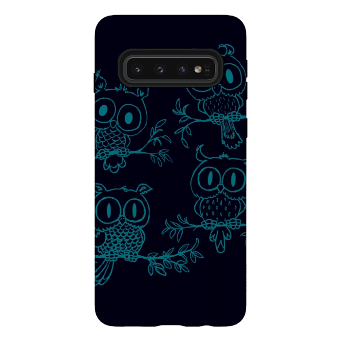 Galaxy S10 StrongFit Owls in the night by Mangulica