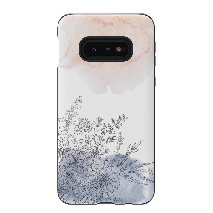 Galaxy S10e StrongFit Ink Blush Flower Meadow  I by  Utart