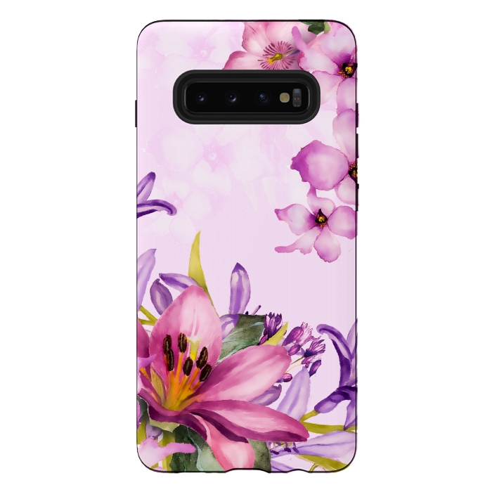 Galaxy S10 plus StrongFit Floral Smile by Creativeaxle