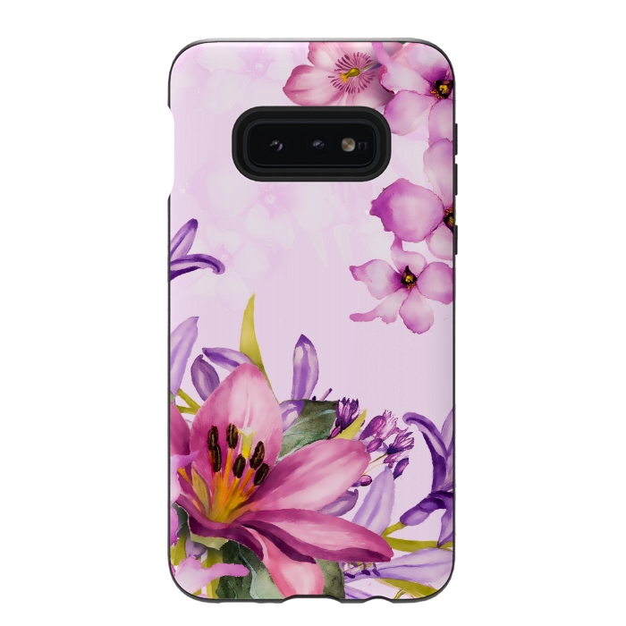 Galaxy S10e StrongFit Floral Smile by Creativeaxle