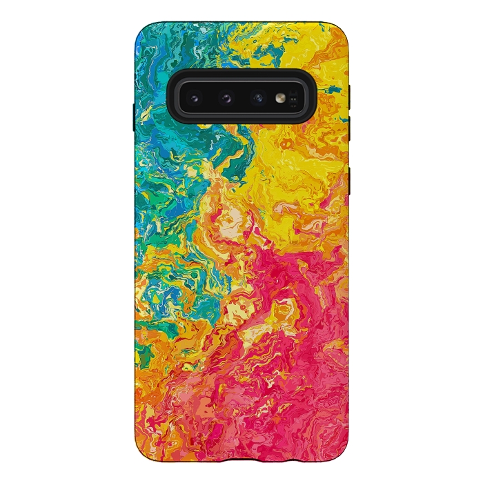 Galaxy S10 StrongFit Rainbow Abstract Painting I by Art Design Works