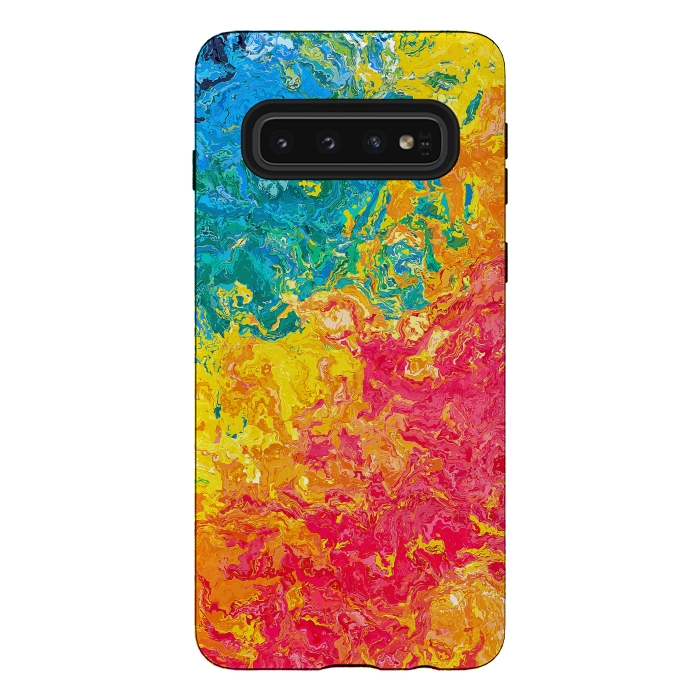 Galaxy S10 StrongFit Rainbow Abstract Painting II by Art Design Works