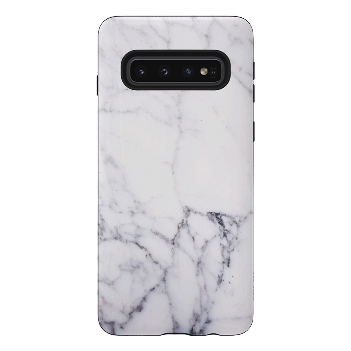 Galaxy S10 StrongFit Elegant white marble by Oana 