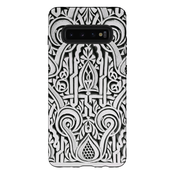 Galaxy S10 plus StrongFit Intricate architectural botanical ornaments black and white by Oana 