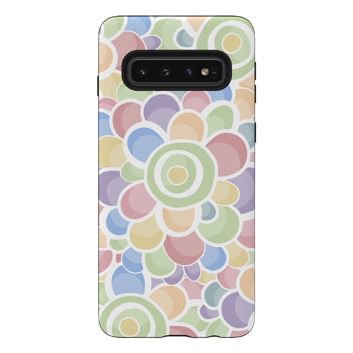 Galaxy S10 StrongFit Pastel Bubble Flower by Majoih