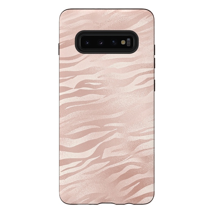 Galaxy S10 plus StrongFit Rose Gold Tiger by  Utart