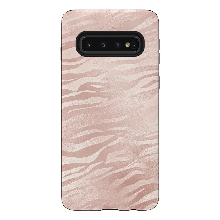 Galaxy S10 StrongFit Rose Gold Tiger by  Utart