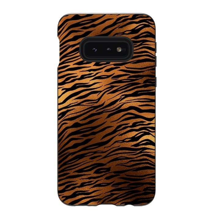 Galaxy S10e StrongFit Copper Gold Tiger by  Utart