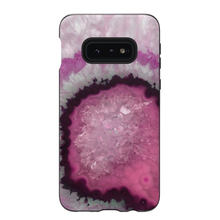 Galaxy S10e StrongFit Pink and White Crystal Agate by  Utart
