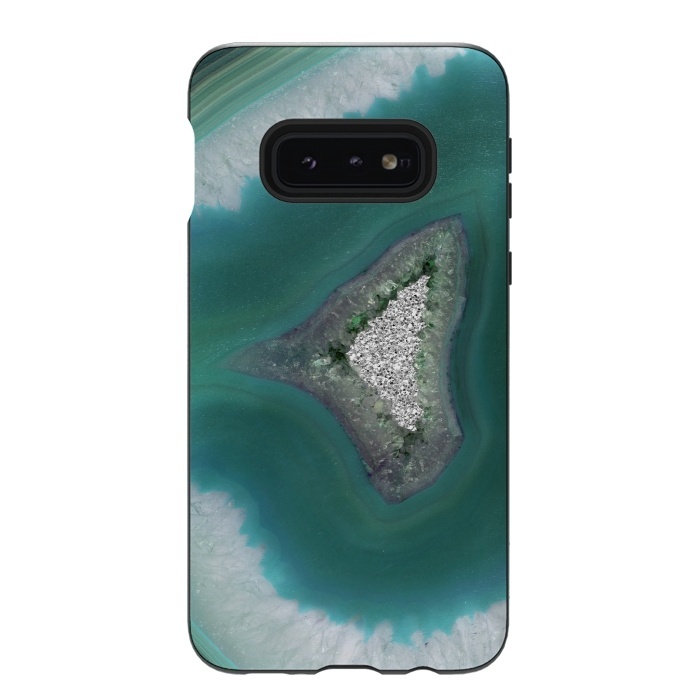 Galaxy S10e StrongFit The ocean island- green and teal agate by  Utart
