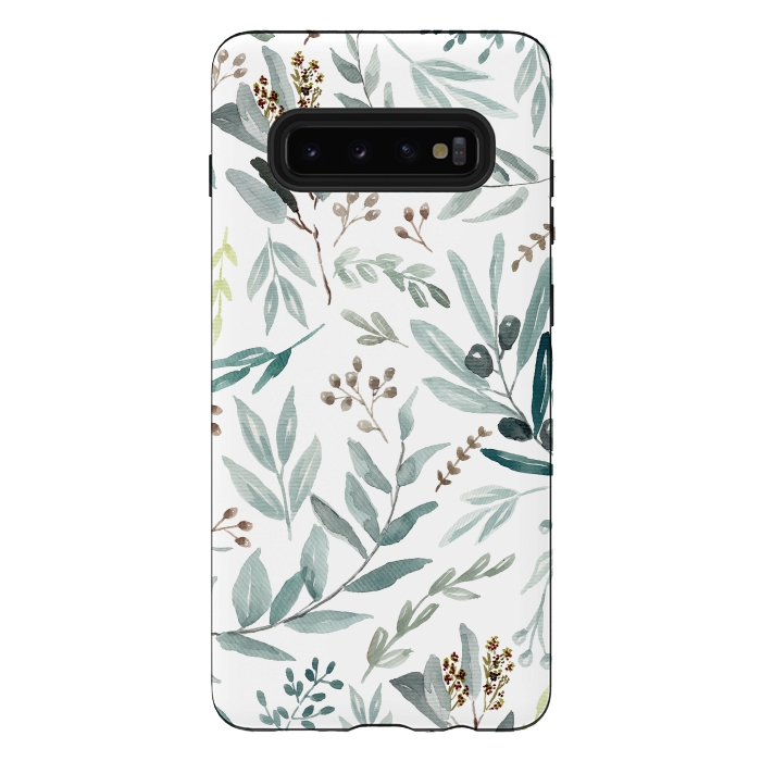 Galaxy S10 plus StrongFit Eucalyptus Pattern by Anis Illustration