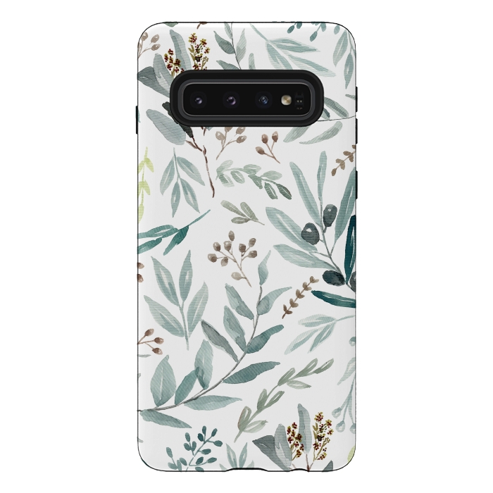 Galaxy S10 StrongFit Eucalyptus Pattern by Anis Illustration