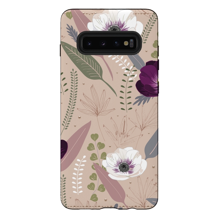 Galaxy S10 plus StrongFit Anemones Violet by Anis Illustration