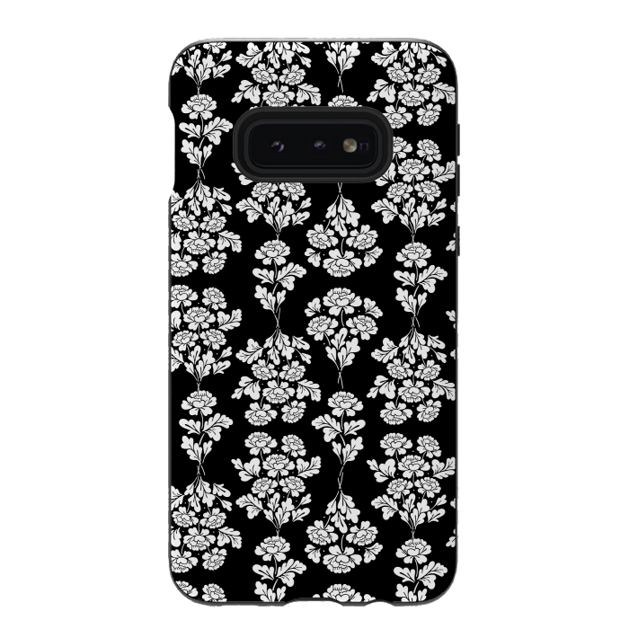 Galaxy S10e StrongFit Black Roses bouquet Pattern by Anis Illustration