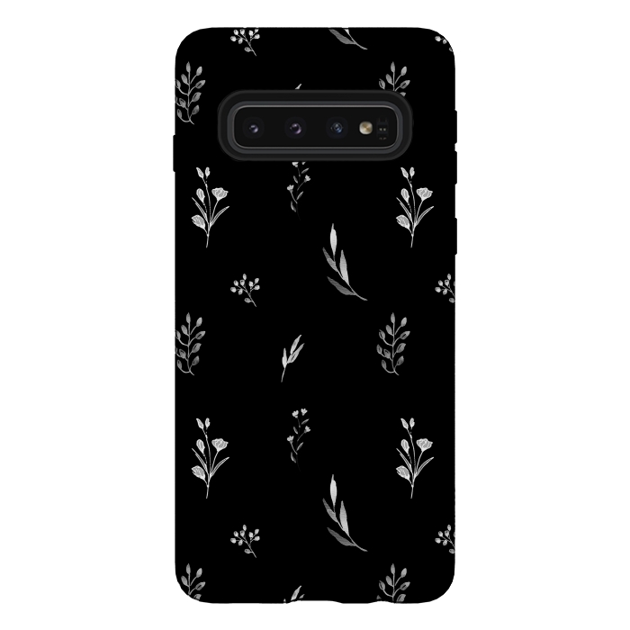 Galaxy S10 StrongFit Little Botanics in black by Anis Illustration