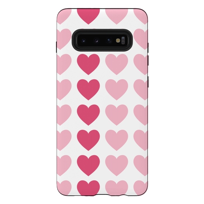 Galaxy S10 plus StrongFit Pink Hearts by Martina