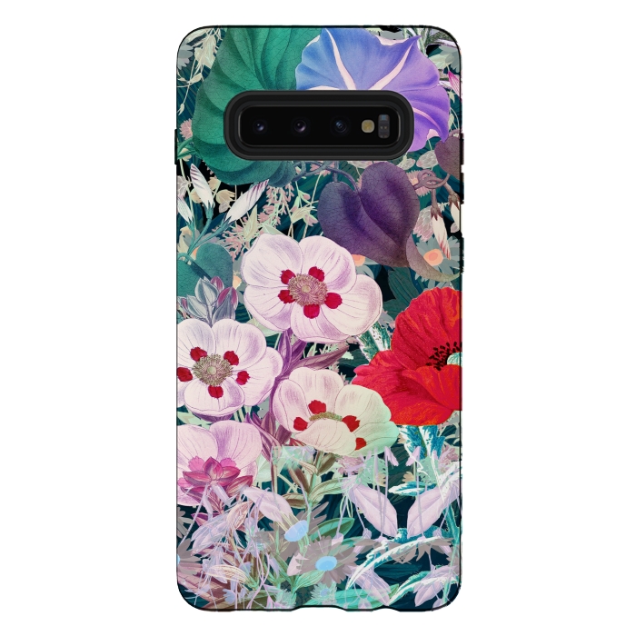 Galaxy S10 plus StrongFit Rich colorful flowers - botanical illustration by Oana 