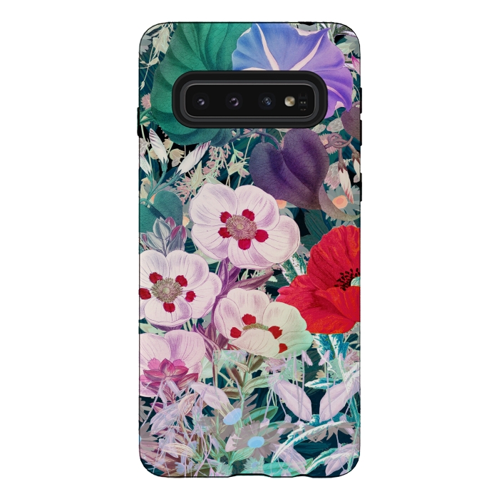 Galaxy S10 StrongFit Rich colorful flowers - botanical illustration by Oana 