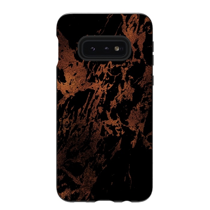 Galaxy S10e StrongFit Black marble with copper veins by  Utart
