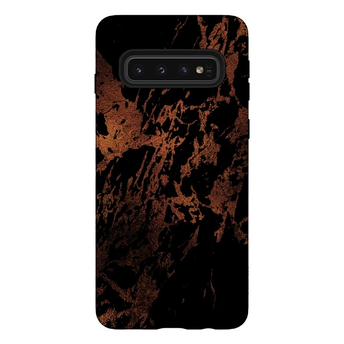 Galaxy S10 StrongFit Black marble with copper veins by  Utart
