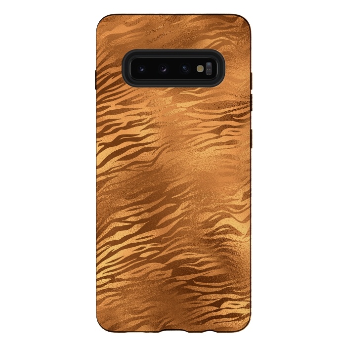 Galaxy S10 plus StrongFit Copper Tiger Fur by  Utart