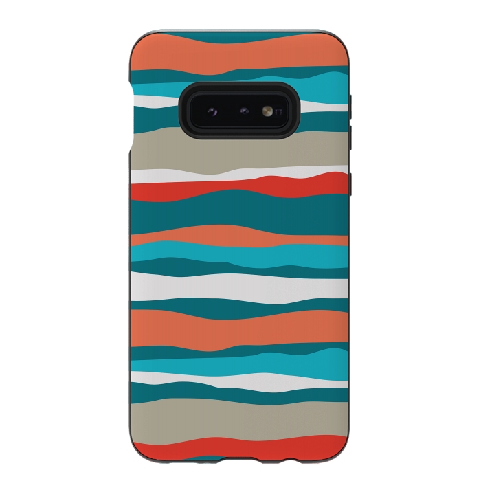 Galaxy S10e StrongFit Coral Stripes by Majoih