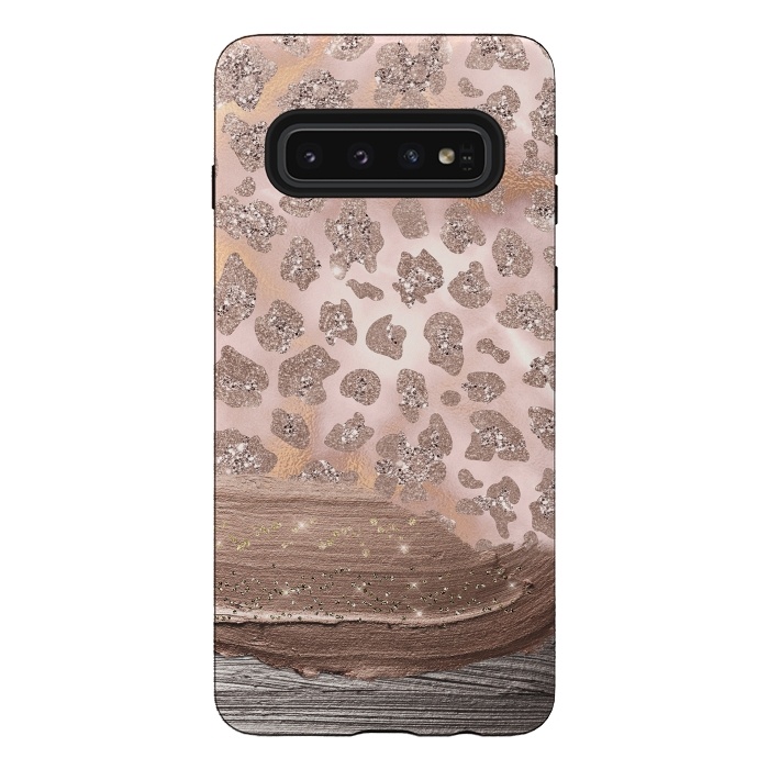 Galaxy S10 StrongFit Blush Cheetah Skin with thick paint strokes by  Utart
