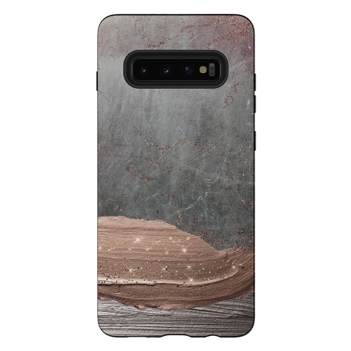 Galaxy S10 plus StrongFit Blush thick hand drawn strokes on Concrete by  Utart