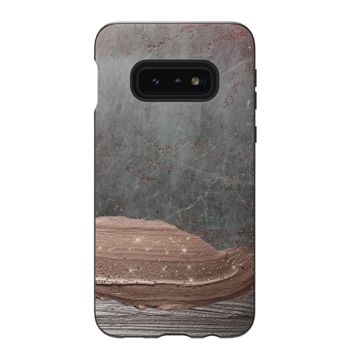 Galaxy S10e StrongFit Blush thick hand drawn strokes on Concrete by  Utart