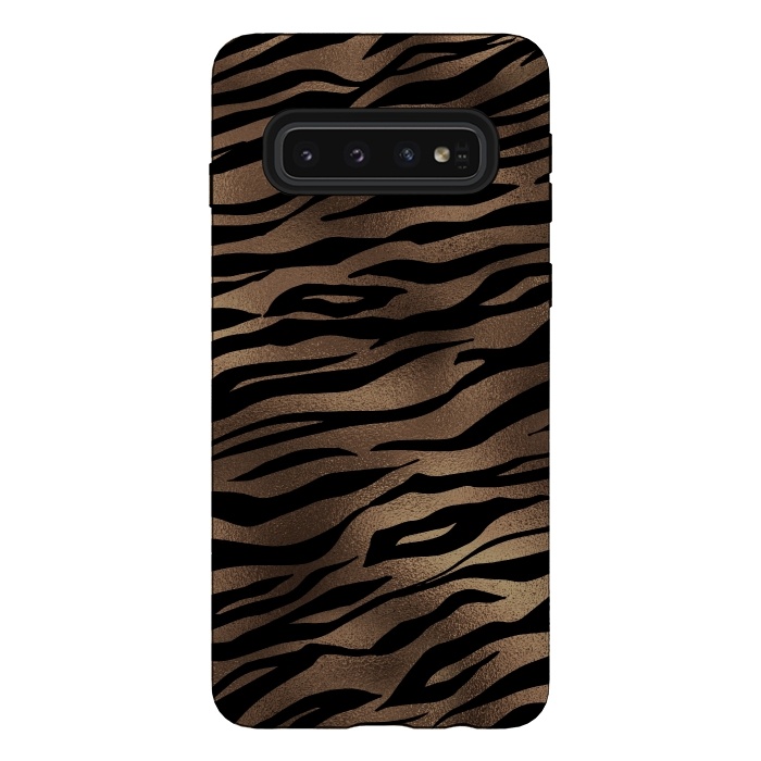 Galaxy S10 StrongFit Mocca and Black Tiger Fur by  Utart