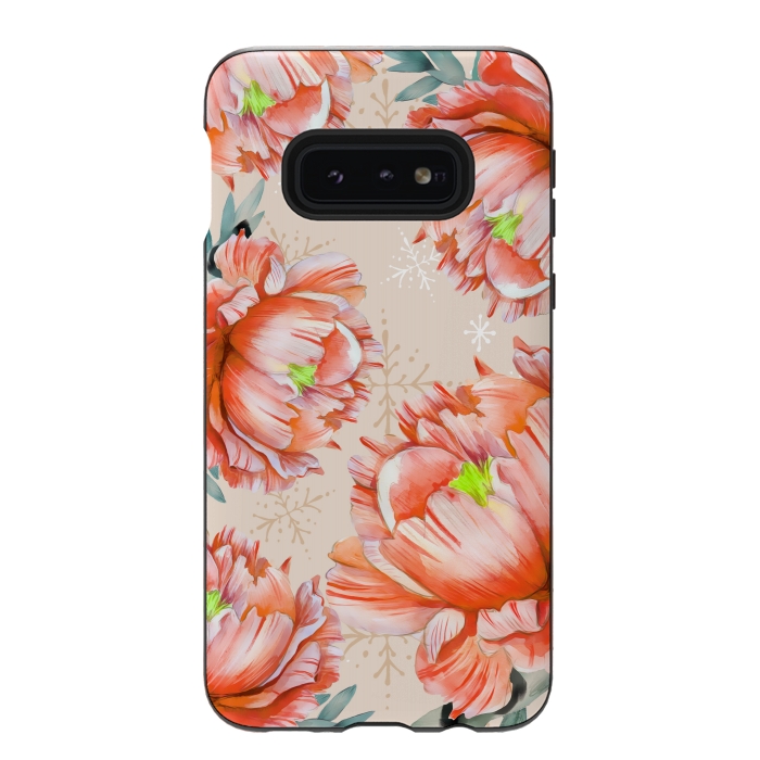 Galaxy S10e StrongFit Lovely Peony by Creativeaxle