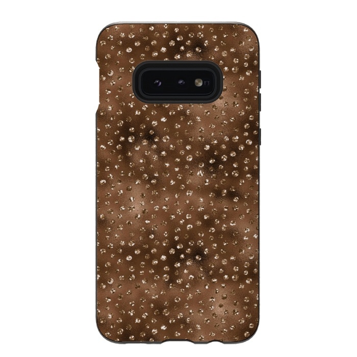 Galaxy S10e StrongFit Copper Polka Dots  by  Utart