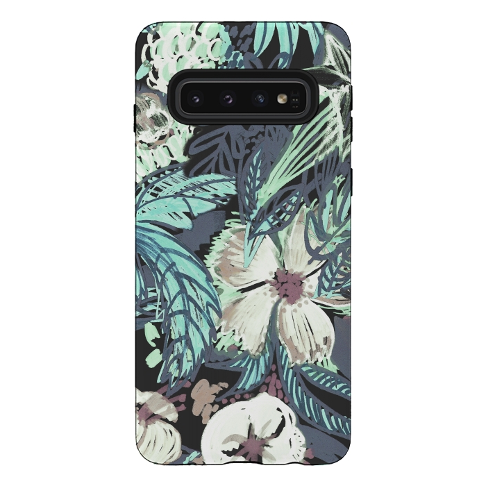 Galaxy S10 StrongFit Marker sketched flowers and foliage doodles by Oana 