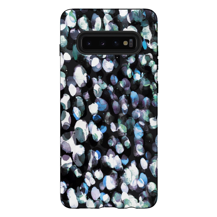 Galaxy S10 plus StrongFit Watercolor spotted abstract art by Oana 