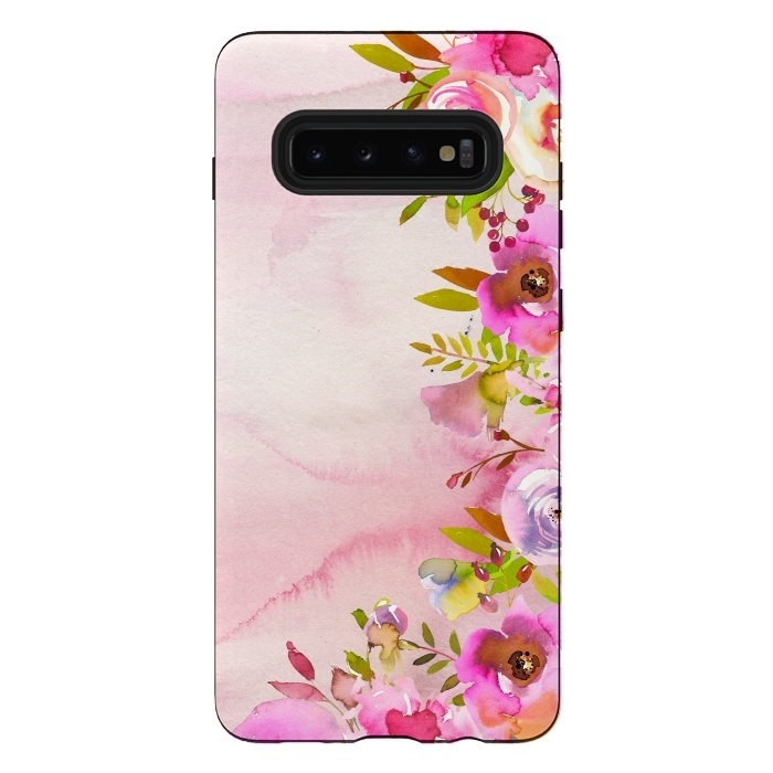 Galaxy S10 plus StrongFit Handpainted spring flowers tendril by  Utart