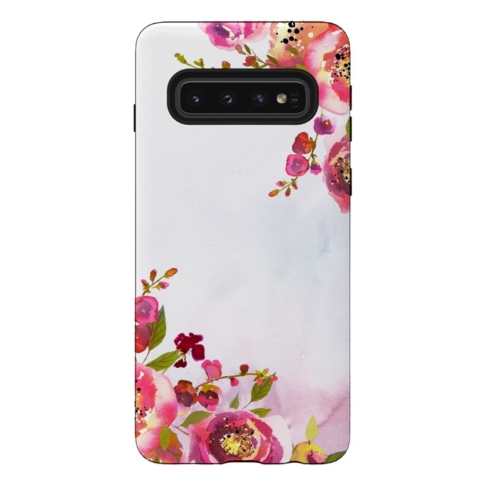 Galaxy S10 StrongFit Pink Florals by  Utart