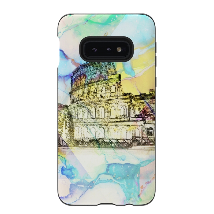 Galaxy S10e StrongFit Colosseum Rome Italy ink sketch and watercolor painting by Oana 
