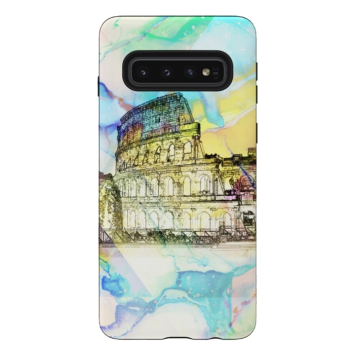 Galaxy S10 StrongFit Colosseum Rome Italy ink sketch and watercolor painting by Oana 