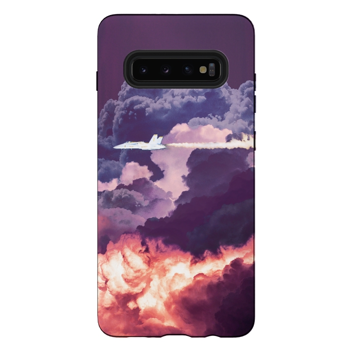 Galaxy S10 plus StrongFit Plane and purple clouds by Oana 