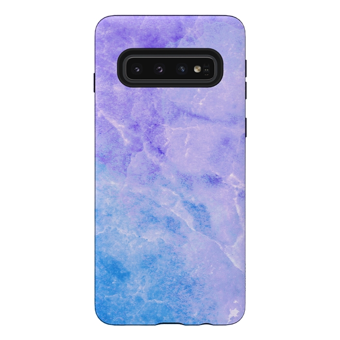 Galaxy S10 StrongFit Purple blue marble stone by Oana 