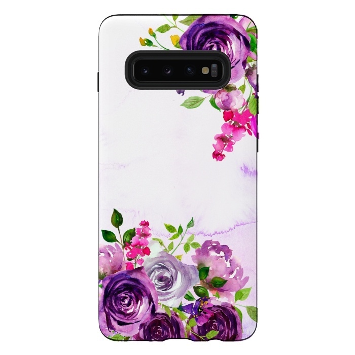 Galaxy S10 plus StrongFit Hand drawn purple and pink florals by  Utart