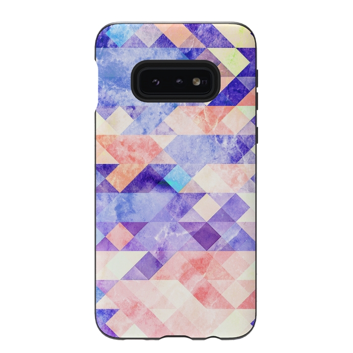 Galaxy S10e StrongFit Marble textured triangle tiles by Oana 