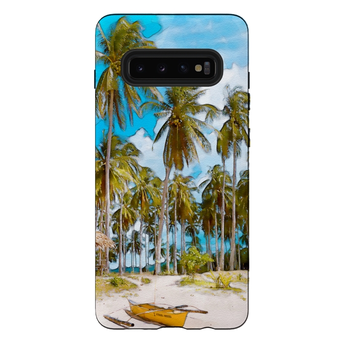 Galaxy S10 plus StrongFit Coconut Tree Beach by Creativeaxle