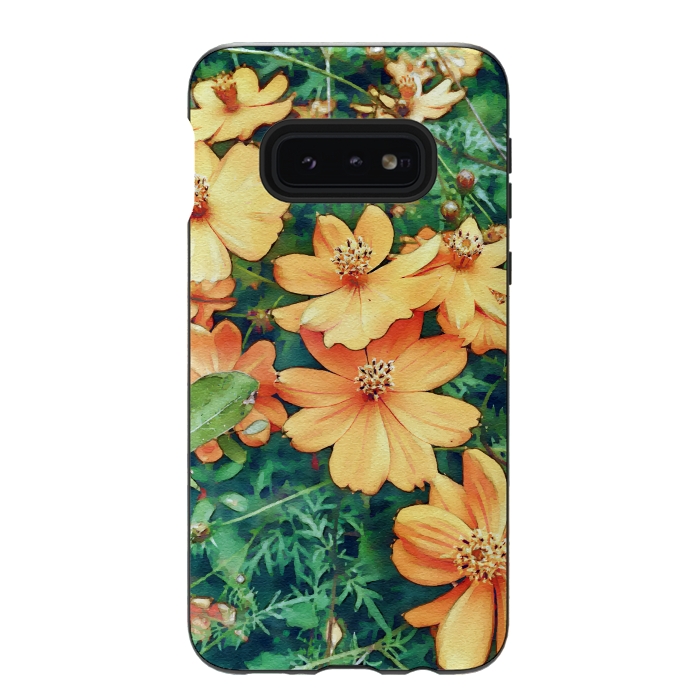 Galaxy S10e StrongFit Floral Garden by Creativeaxle
